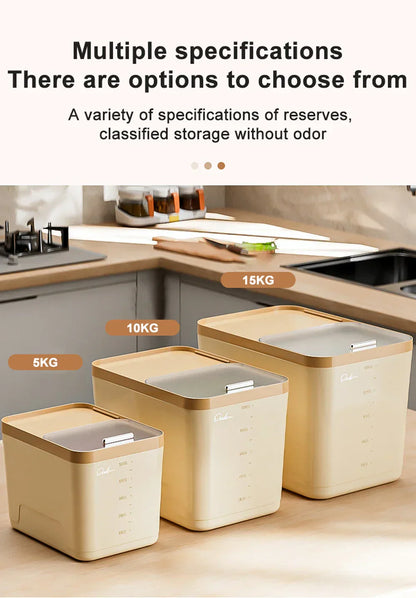 10KG Storage Container – Sealed Cereal, Pet Food, Rice, or Flour  Dispenser with Buckle
